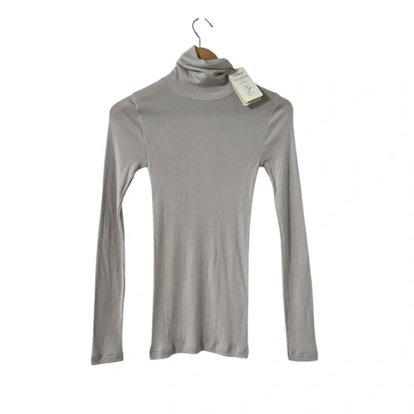 NWT ZIMMERLI Rolled Silk Cotton Dove Turtleneck Long Sleeve Top - Picture 6 of 11
